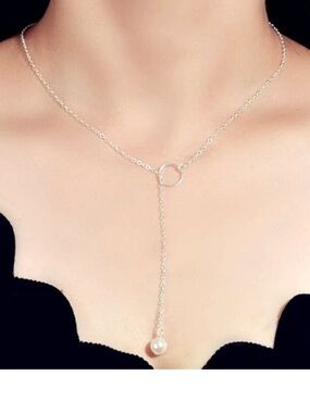 Pearl Necklace Lariat Style NEW NWT